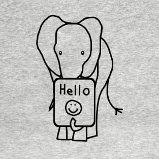 Elephant says Hello Outline T-Shirt